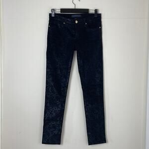 Juicy Couture Black Floral Shimmery Skinny Pants Size 26 SMALL